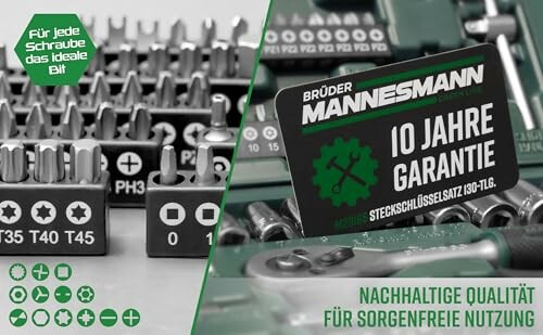 Juego de herramientas Brüder Mannesmann con garantía de 10 años.
