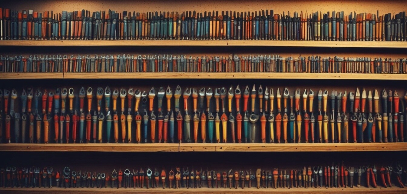 High-quality tools in a hardware store