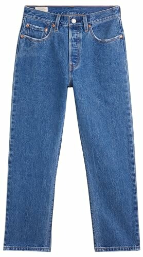 Un par de jeans azules clásicos.