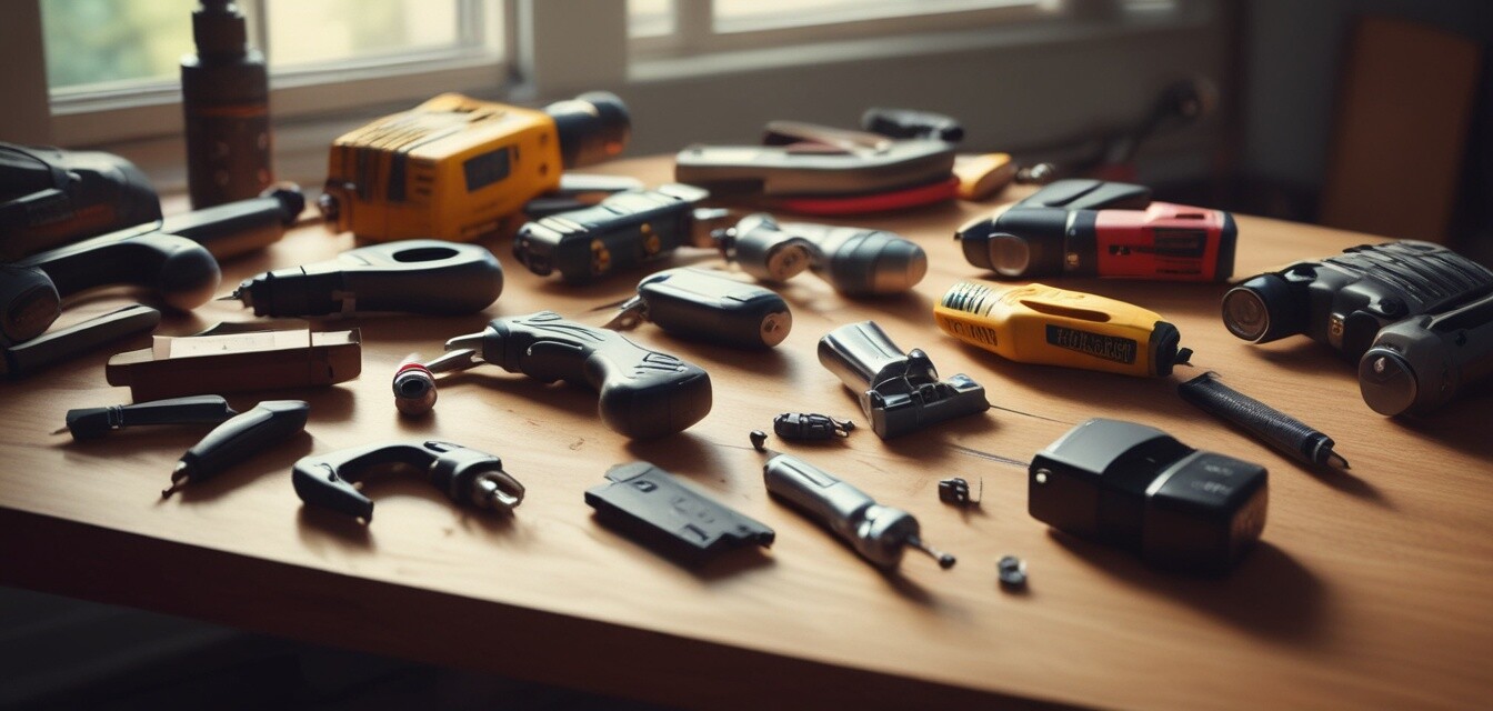 Electric tools on a table