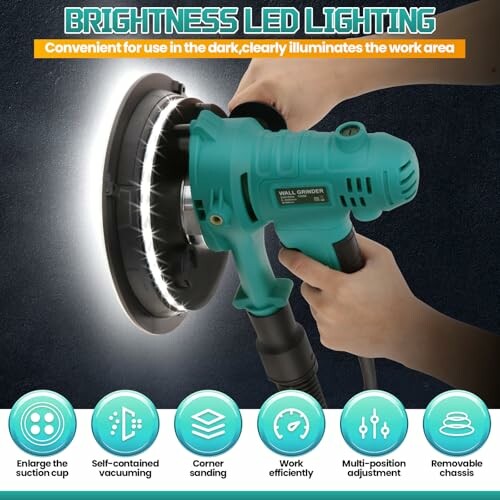 Amoladora de pared con iluminación LED brillante