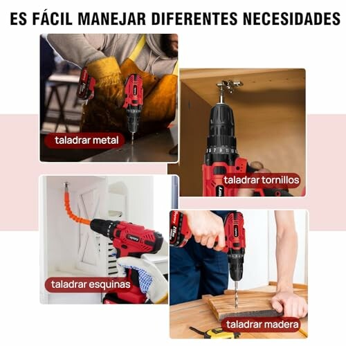 Taladro versátil para metal, tornillos, esquinas y madera.