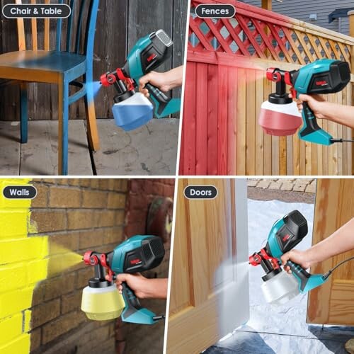 Pistola de pintura utilizada en sillas, mesas, cercas, paredes y puertas.
