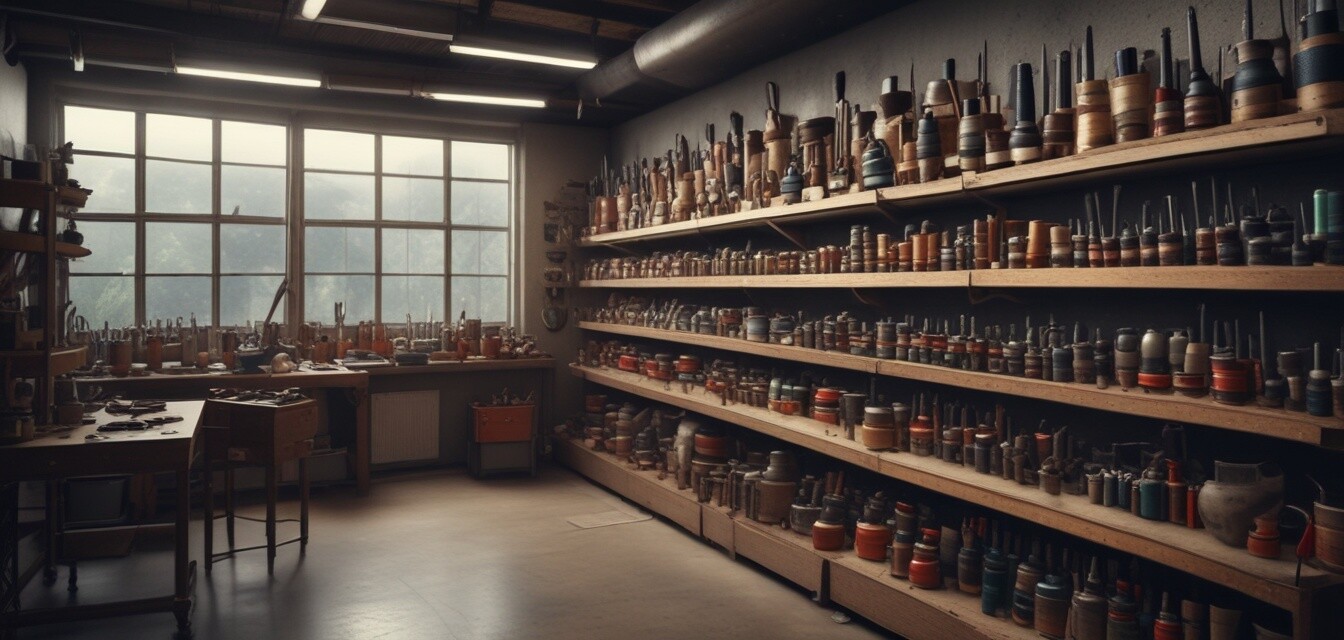 Organized workshop with tools